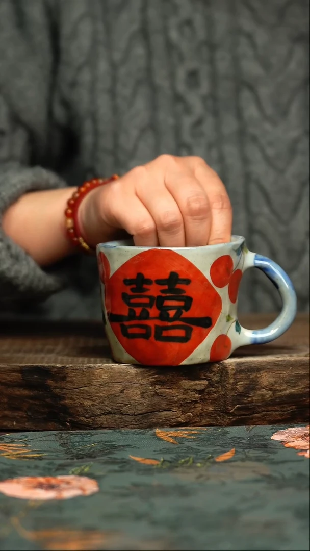 【闪购商品】杯杯釉下彩手工手绘同款陶器