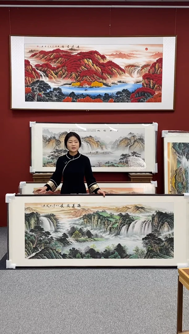 国画手绘  219*88  源远流长