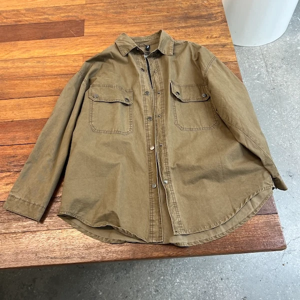 杨英家回家过年一件不留 工装炒色衬衫 8801