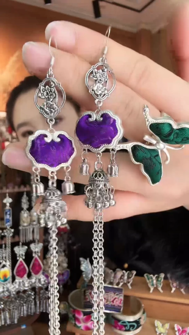 刺绣纯手工民族风耳环