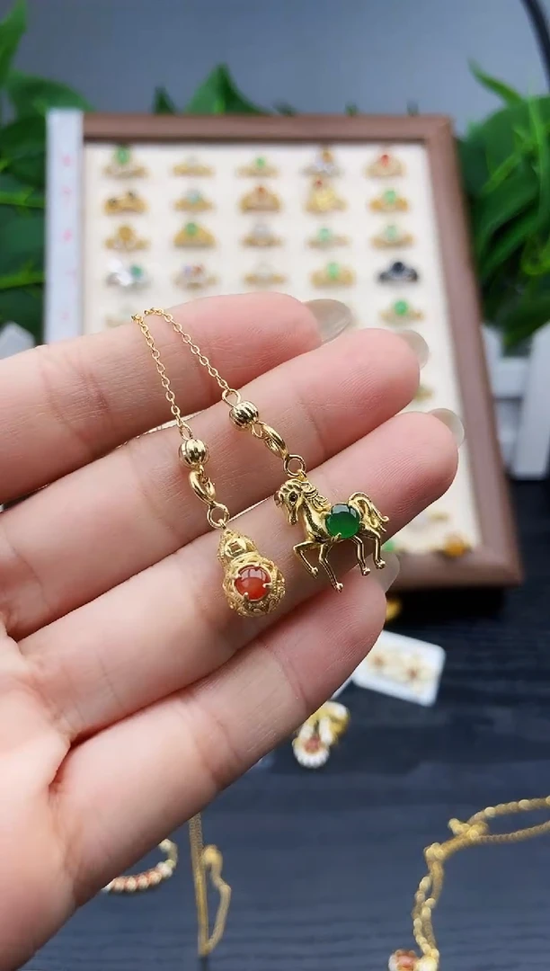 颈饰银S925镶嵌翡翠12