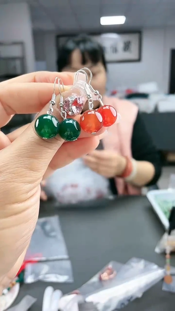 【闪购商品】玛瑙/玉髓两对耳坠合金2