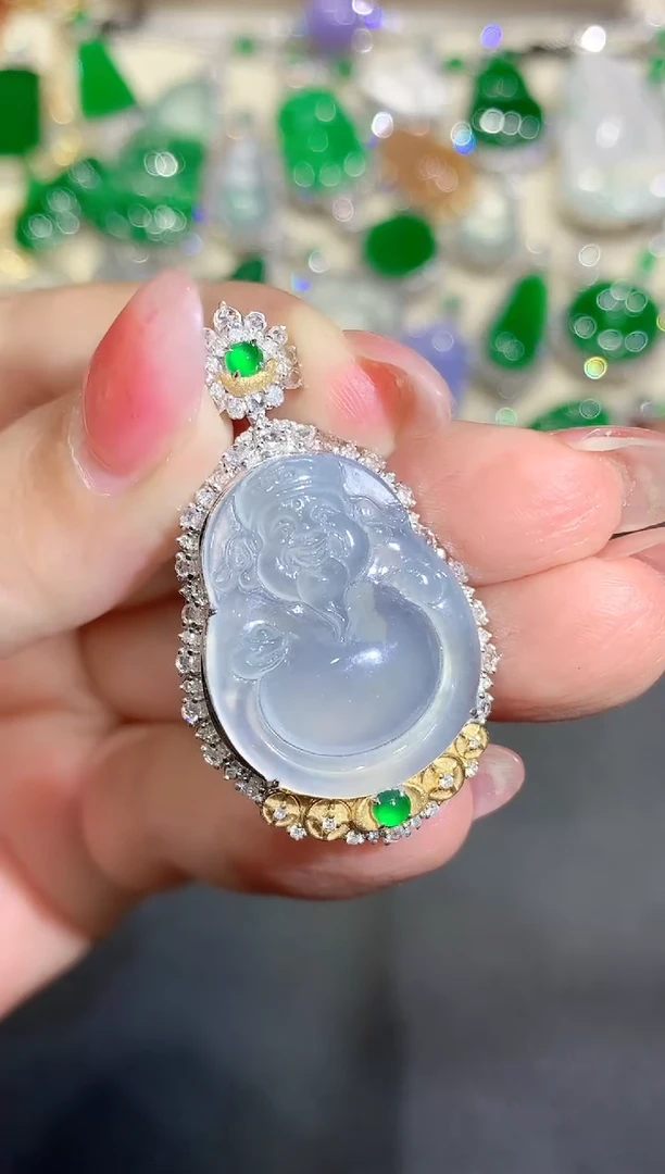 18K金镶嵌定制翡翠11团购排队