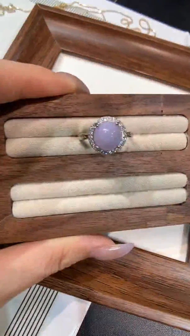 银S925镶嵌戒指翡翠戒指