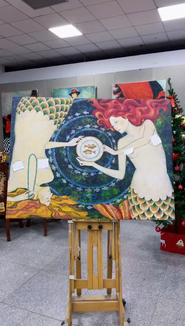 【闪购商品】俄罗斯油画作品《美人鱼》90*120内