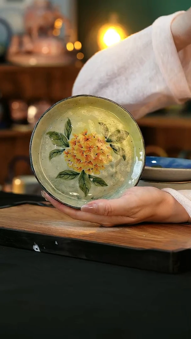 杯手绘心瓷陶瓷浮力微瑕