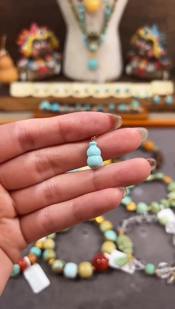 18K金镶嵌绿松石提溜绿松石提溜