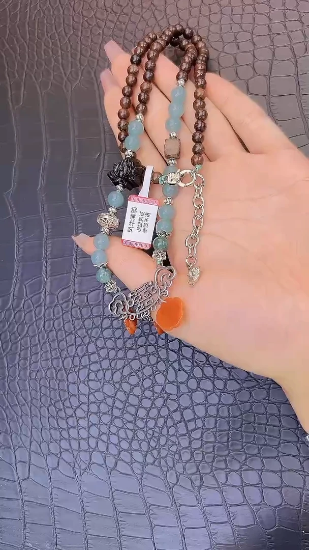 翡翠未镶嵌颈饰翡翠双喜吊坠