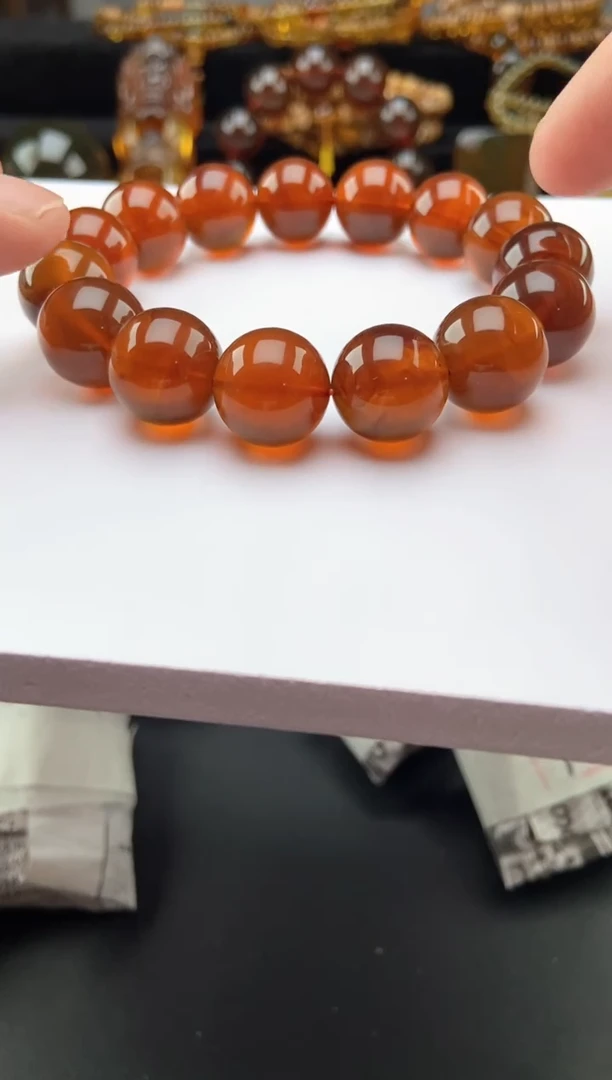【闪购商品】未镶嵌琥珀手链棕红手串15+
