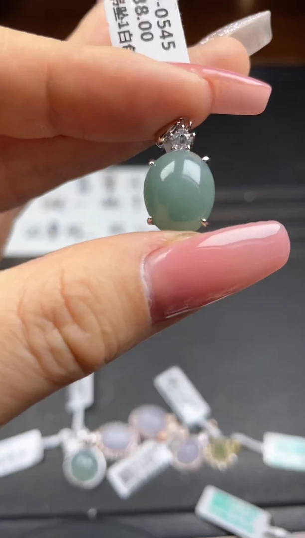 银S925镶嵌戒指翡翠天然翡翠A货