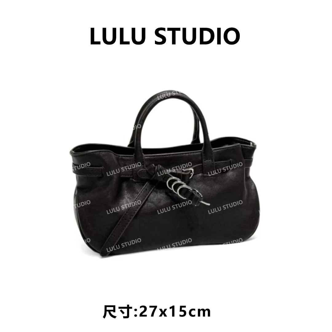 【LULU】XKY-1271-巧克力RAIN.CUN气质时尚百搭简约斜跨轻奢女包