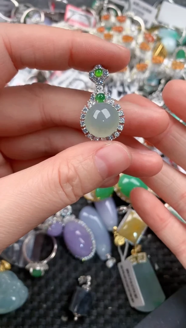 银S925镶嵌戒指翡翠1212---4