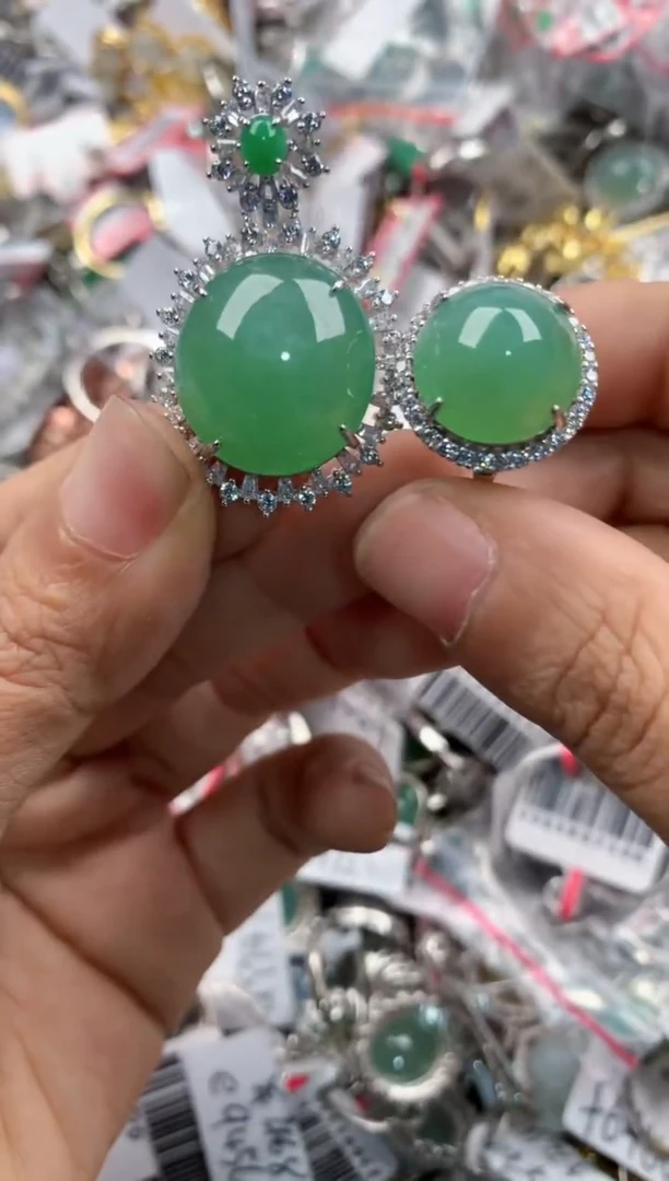 银S925镶嵌戒指翡翠12                6