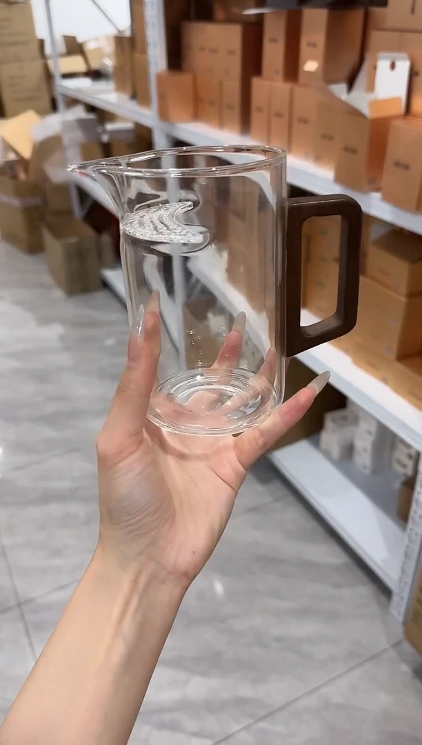 @@木把玻璃月牙煮茶杯