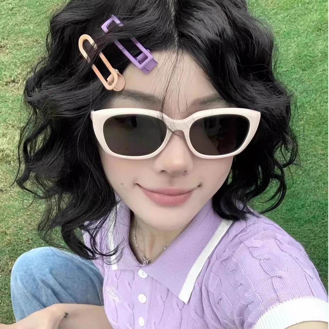 2025新款复古小粉框猫眼女高级感窄框时尚防晒太阳眼镜粉色欧若风