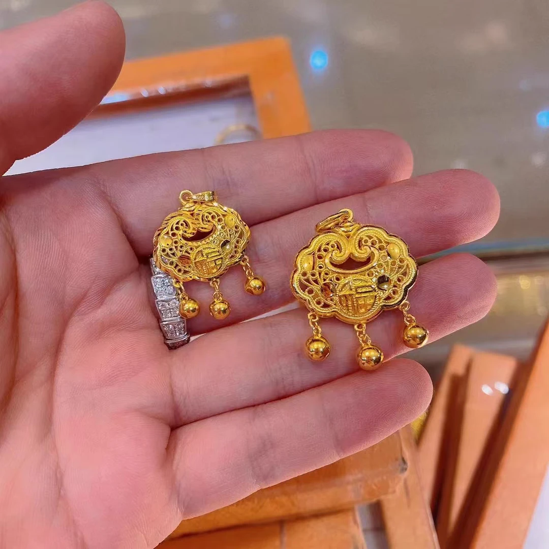 【金琅可】足金纯金999网红锁