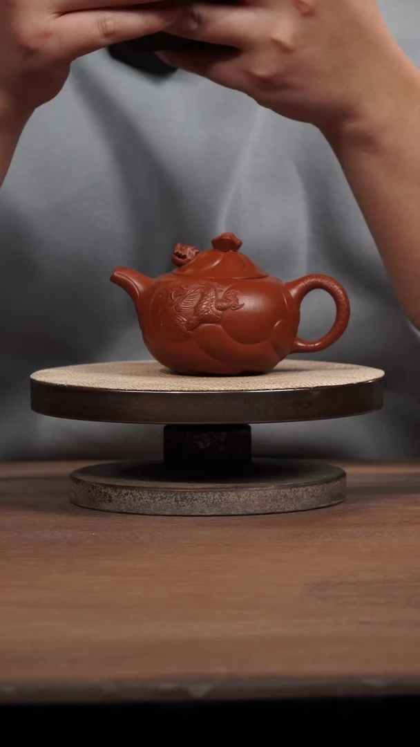 茶壶紫砂买***买朱泥大大大鱼化龙