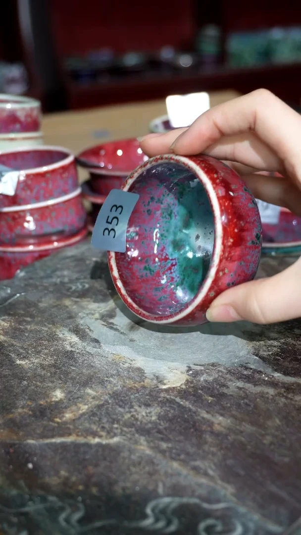 摆件陶精品窑变钧瓷茶器