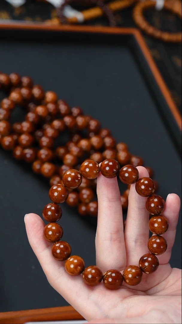 紫金鼠手串油核光珠13      10692