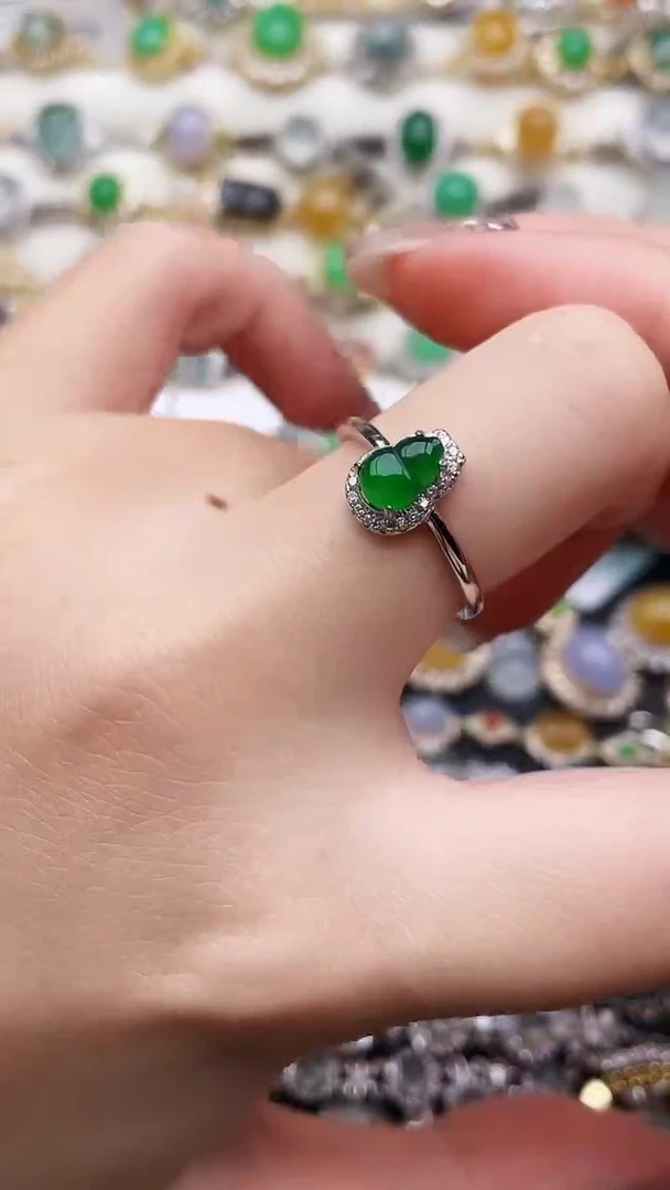 银S925镶嵌戒指翡翠49