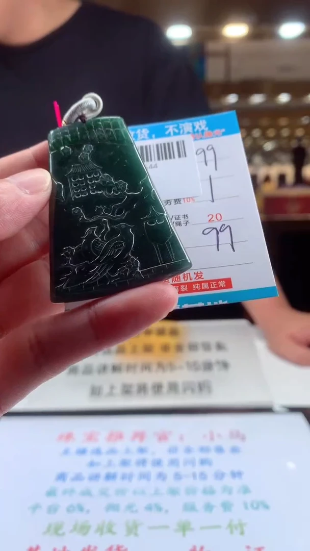 颈饰未镶嵌翡翠天然翡翠A货拍一发一
