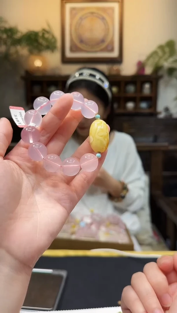 未镶嵌手链水晶粉水晶手链