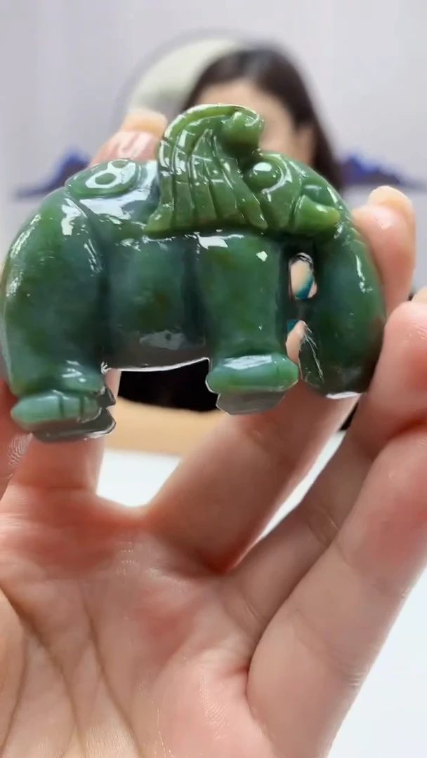 【闪购商品】定制翡翠未镶嵌4829ms-毛货挂件象167
