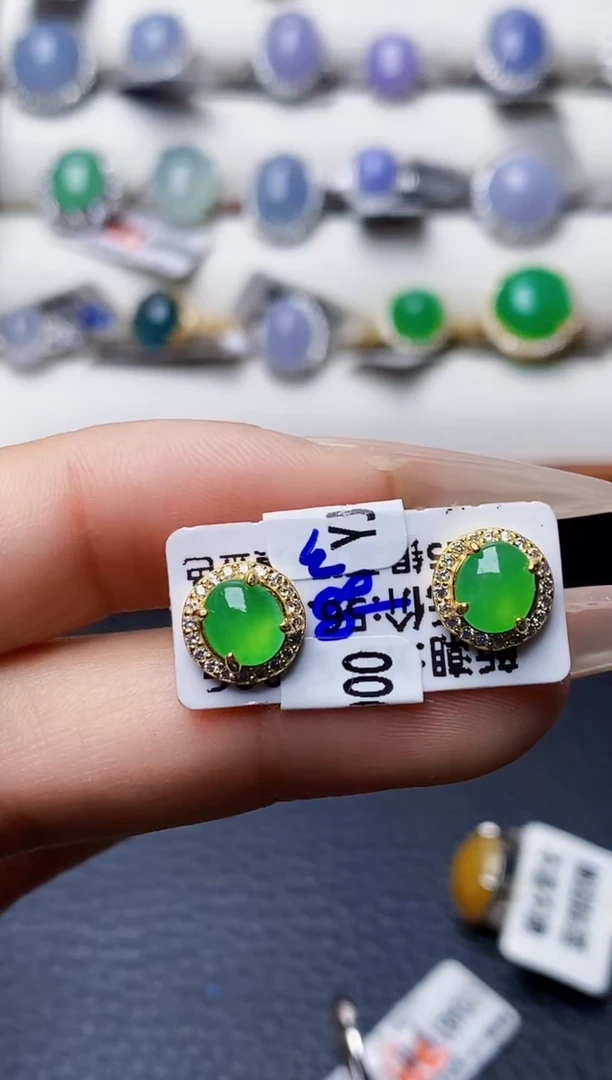 银S925镶嵌戒指翡翠2914