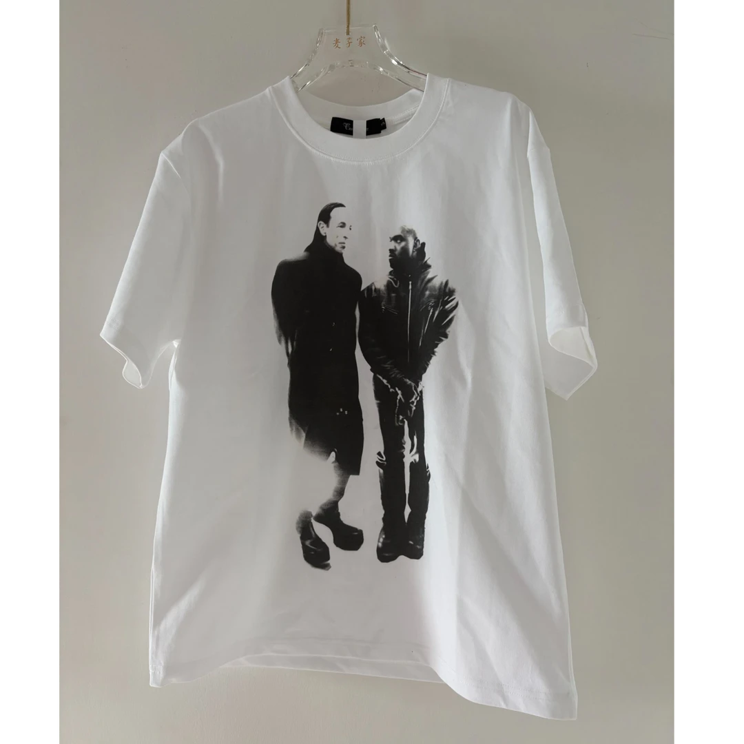 春夏纯棉cleanfit数码印花恶搞人像街头美式男女同款t恤