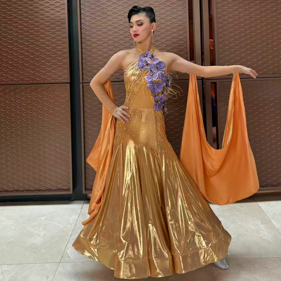 长款孤品断码版衣样衣特价款高品质超绿色时尚重工摩登舞表演裙-2