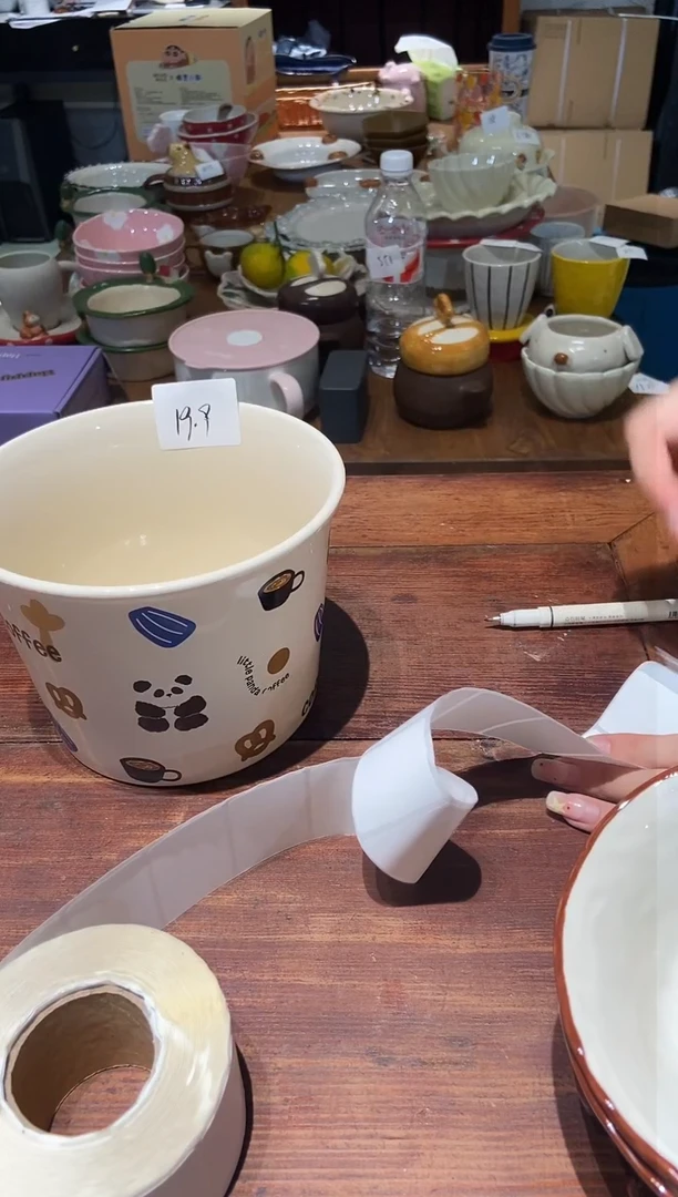 瓷熊猫 泡面碗 瑕疵