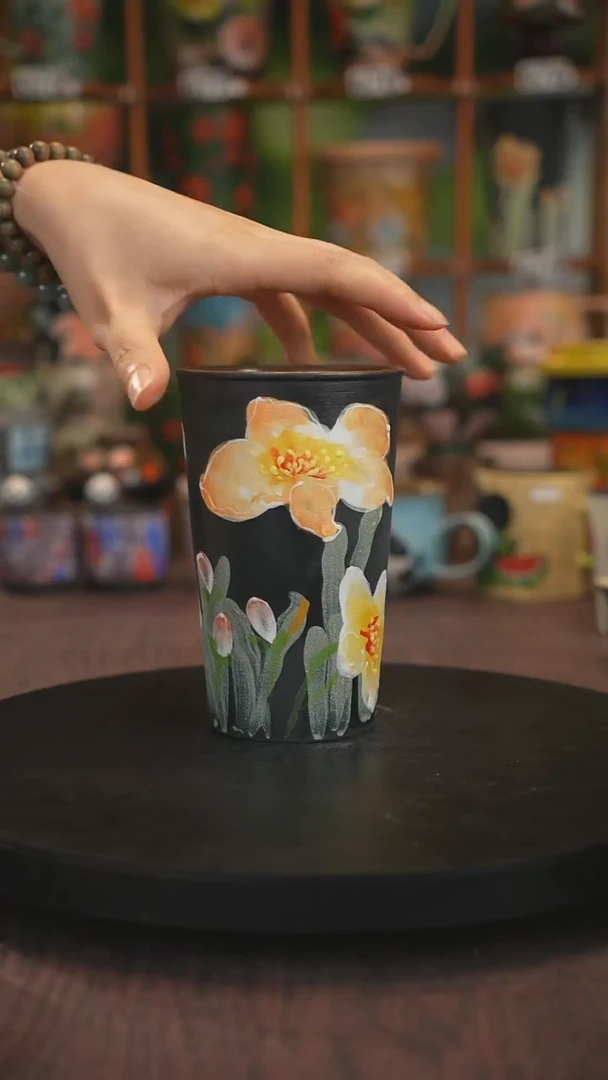 紫砂油画手绘釉下彩