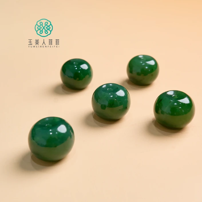 菲菲珠宝好*碧玉鼓珠约16*13mm*多样性发一