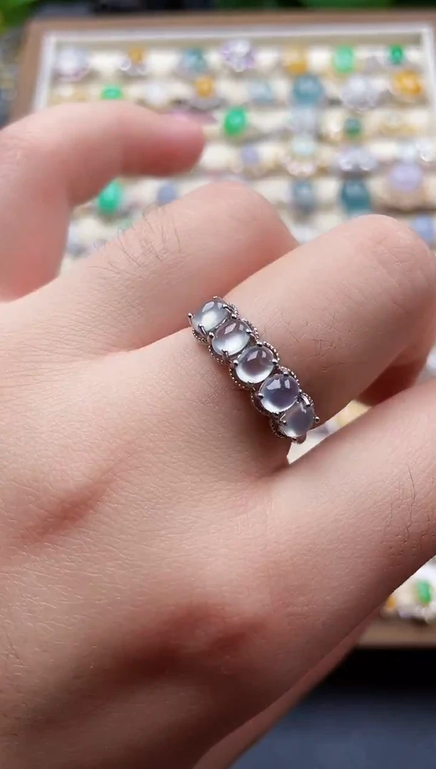 银S925镶嵌戒指翡翠83