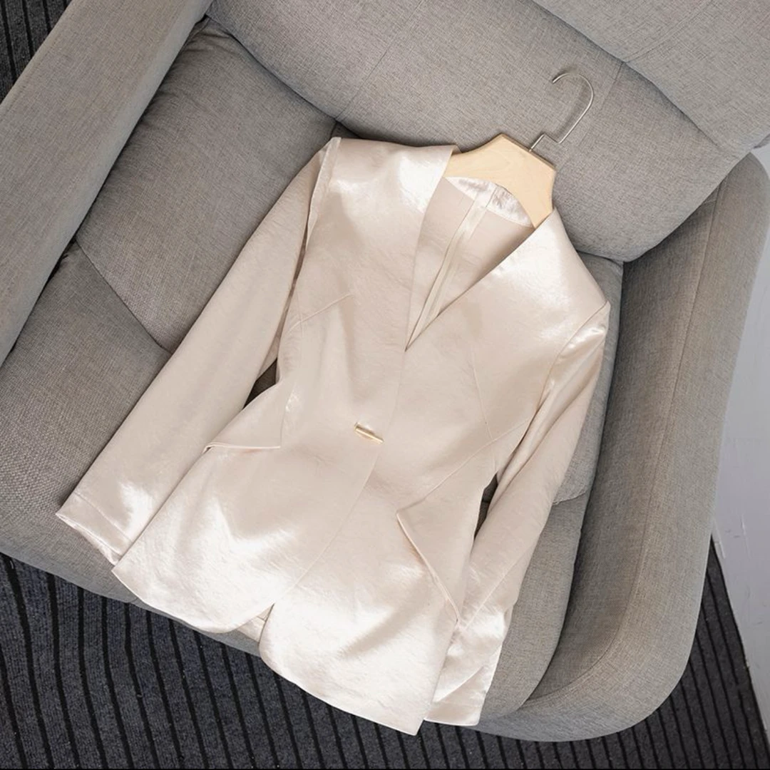 【流光溢彩】2102新款春秋气质西服外套时尚显瘦设计师小西服