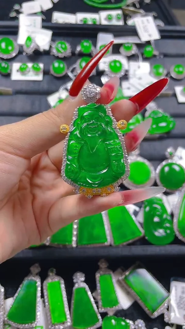 翡翠银S925镶嵌颈饰11