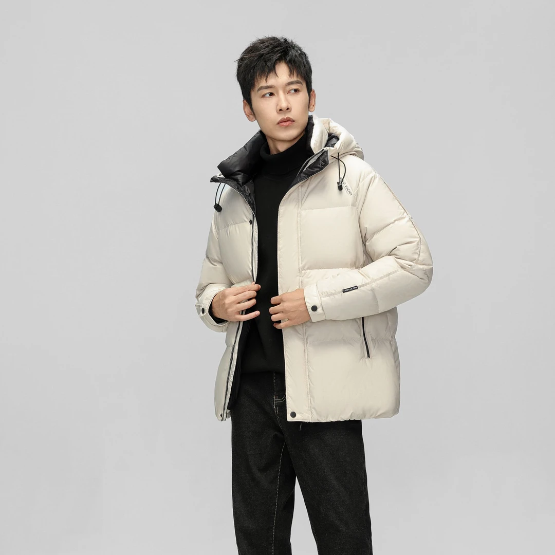 YAYA/鸭鸭通勤风保暖外穿翻领中长款休闲简约短款秋季90绒