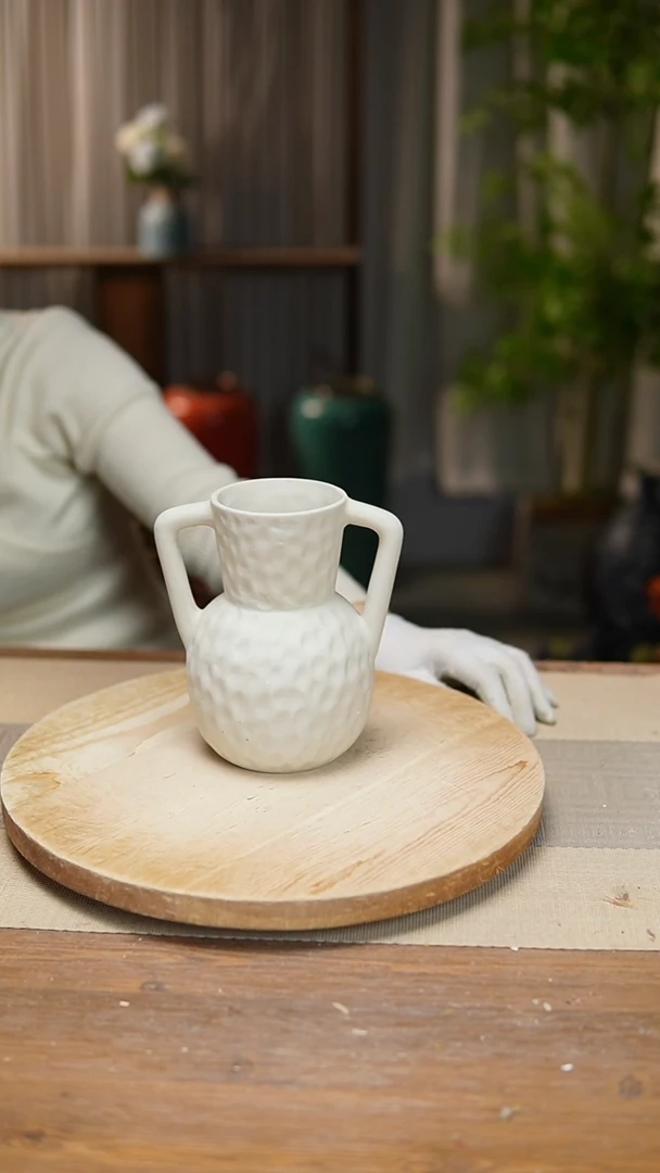 【闪购商品】陶瓷花器陶瓷花瓶手捏瓶008瑕疵