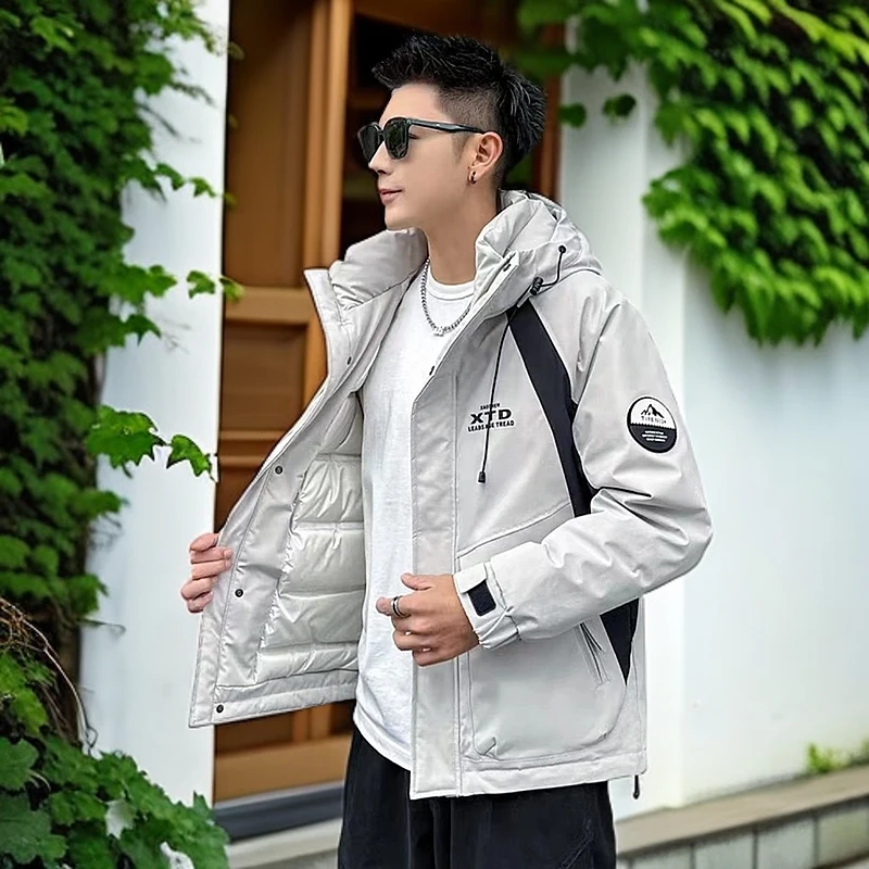 XTD加厚冲锋衣连帽百搭拼色冬季外套5835