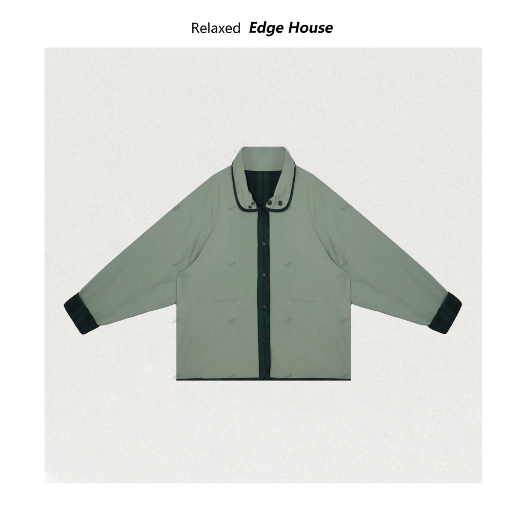 【呵呵家】禁止焦虑 双面穿宽松版小清新春秋休闲风衣外套 1331