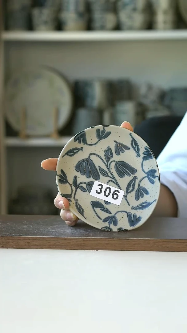 306瑕疵铃兰花甜品碟14cm@4-2@