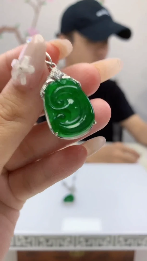 翡翠银S925镶嵌颈饰036xy-JJ如意32