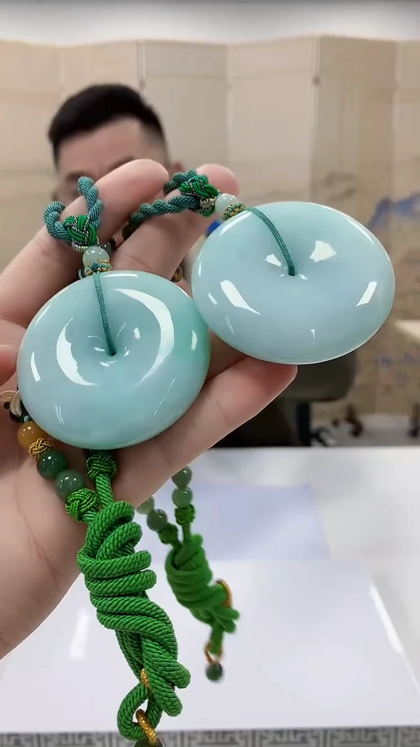 【闪购商品】定制翡翠未镶嵌5152bb-毛货挂件一对153