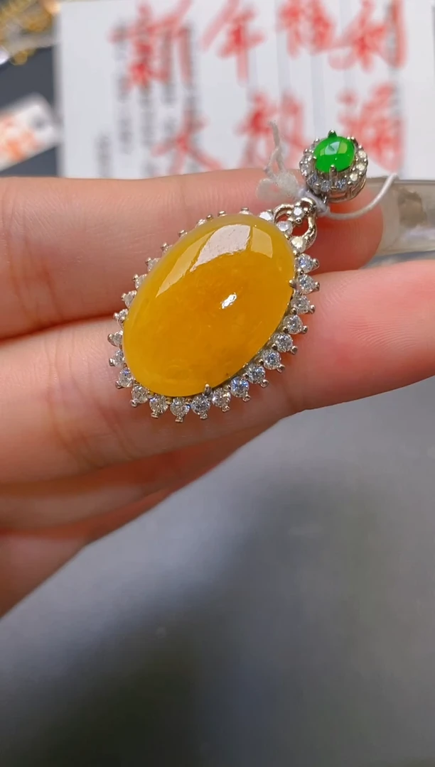 【闪购商品】翡翠耳饰银S925镶嵌天然A货翡翠1