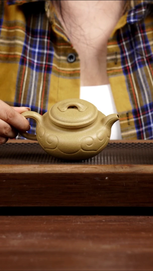 茶壶紫砂梨皮绿仿古如意230CC