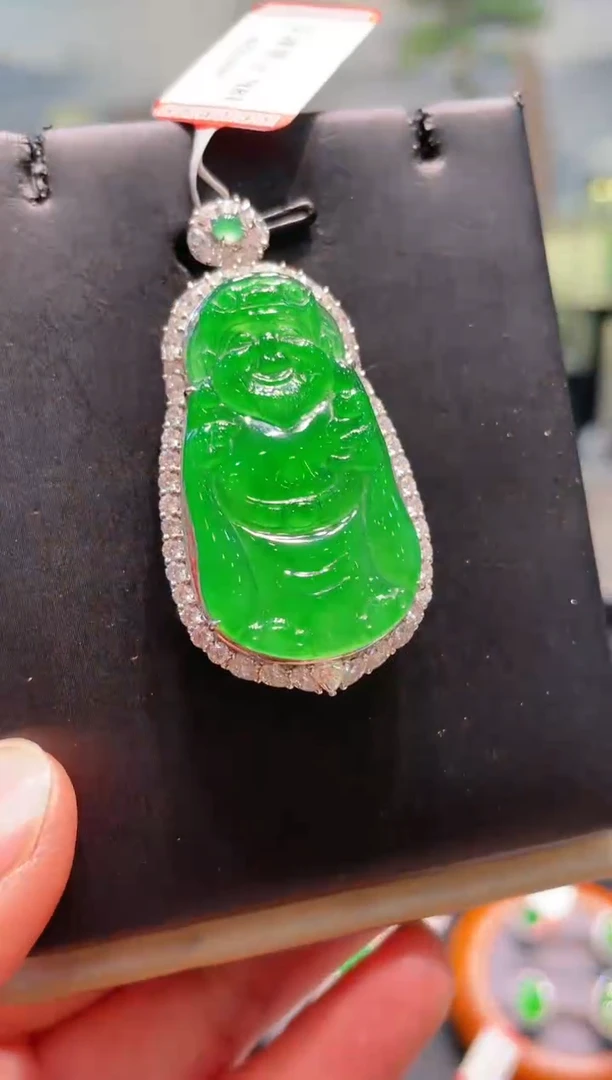 【闪购商品】翡翠颈饰18K金镶嵌A101天然A货翡翠