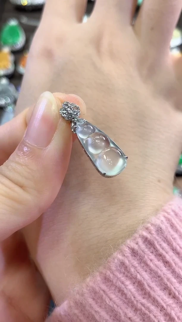 吊坠(不含链)18K金镶嵌翡翠d72