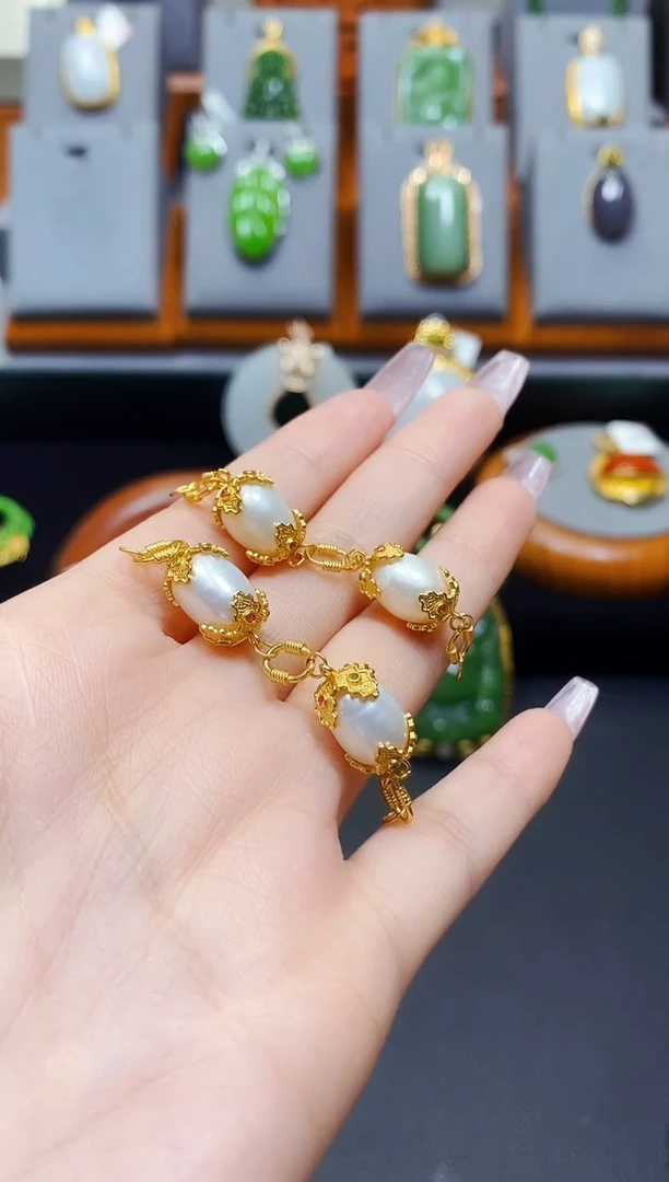 银S925镶嵌淡水珍珠DIY延长链-多样性发货一件