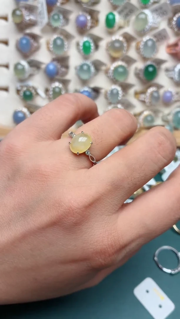 银S925镶嵌戒指翡翠.