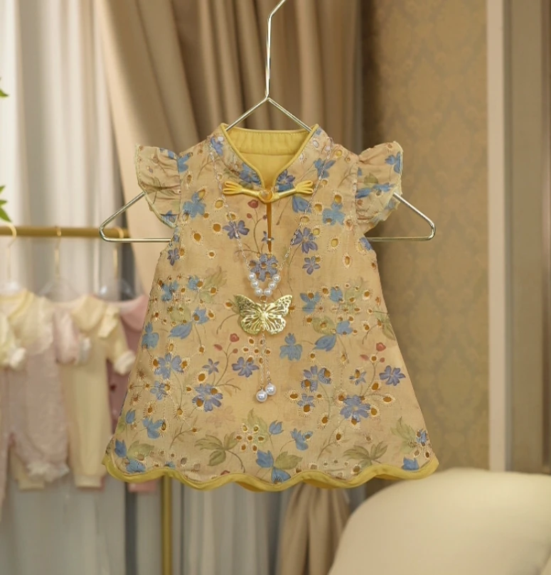 女宝汉服旗袍裙夏季2025新款婴儿夏装中国风公主裙纯棉旗袍裙子夏